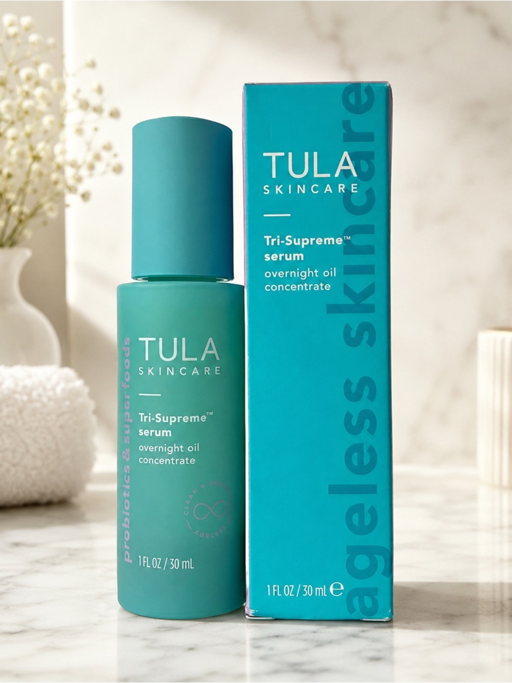 BNIB Tula Tri-Supreme™ Serum overnight oil concentrate 30ml